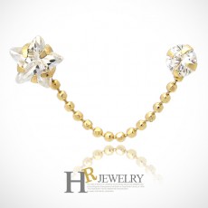 14K 스타 투핀 귀걸이(1pcs)
