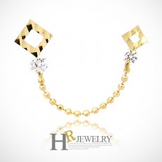 14K 스퀘어 투핀 귀걸이(1pcs)