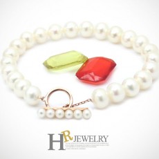 14K 핑크 8mm 담수진주 팔찌