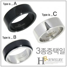 블랙 심플 스틸 반지(3종중택1)