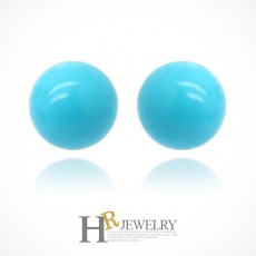 14K 8mm 터키석 귀걸이