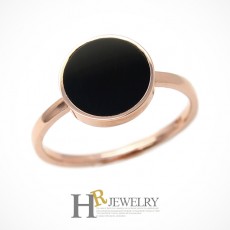 14K 심플 10mm 오닉스 반지